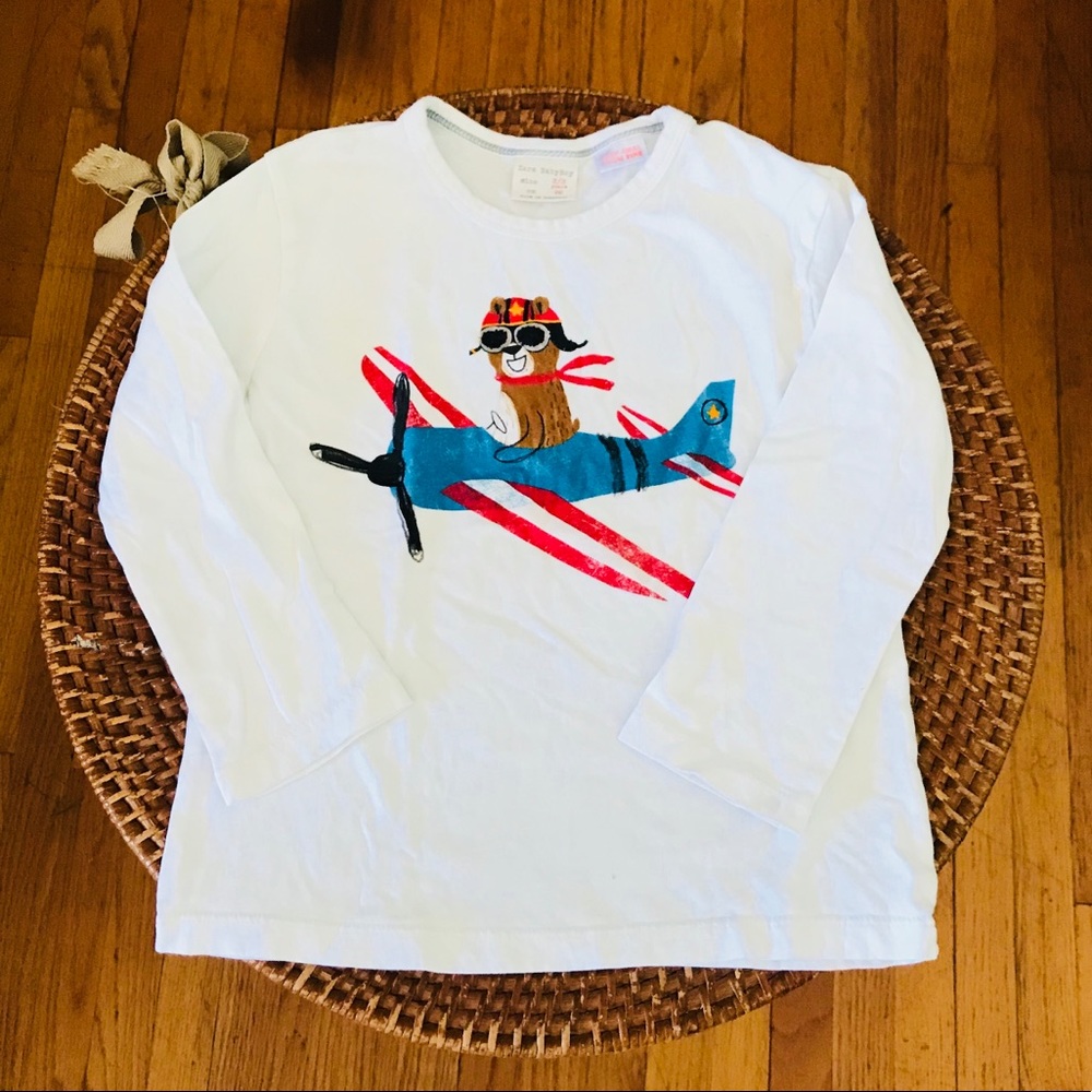 Zara Baby Boy Aviator Bear Long Sleeve T-Shirt 2/3